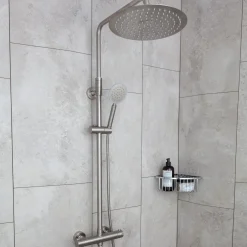 Adora Infigo L-300 termostat brusesæt med håndbruser, 2-spray, rustfrit stål