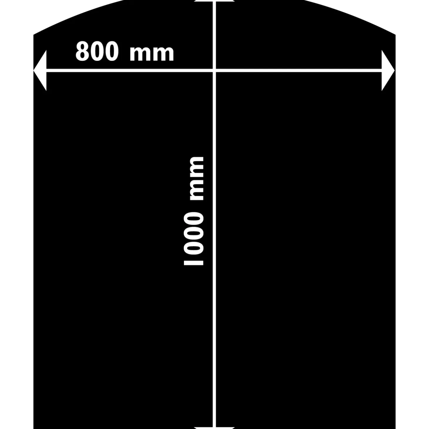 Aduro stålgulvplade buet 1000x850 mm sort