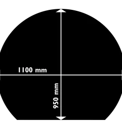 Aduro stålgulvplade rund med bagkant 1100x950 mm