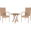 Alba/Nordsø cafésæt med bord og 2 stole teak/natur