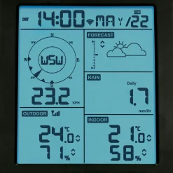 Alecto WS-5200 Professionel 6 i 1 WiFi vejrstsation med app og trådløs sensor sort