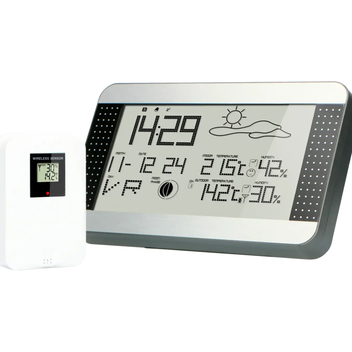 Alecto WS-1700 vejrstation med trådløs sensor sølv