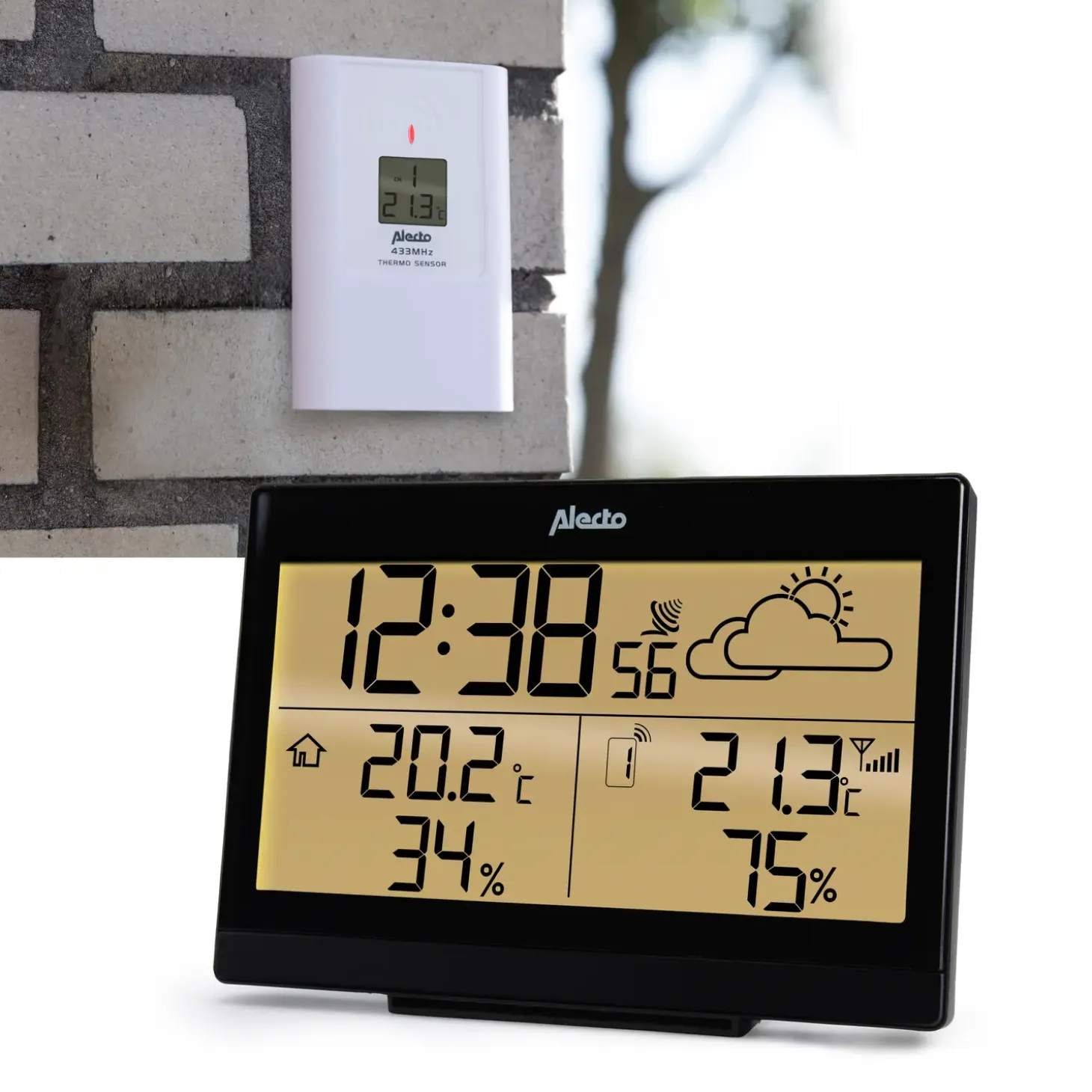 Alecto WS-2300 vejrstation med trådlås sensor sort