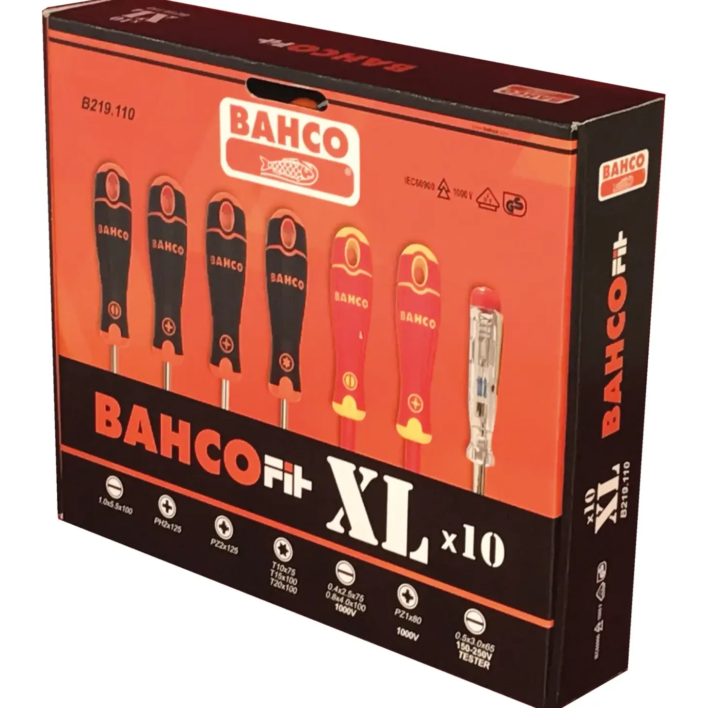 Bahco skruetrækkersæt Bahcofit XL - 10 dele B219.110