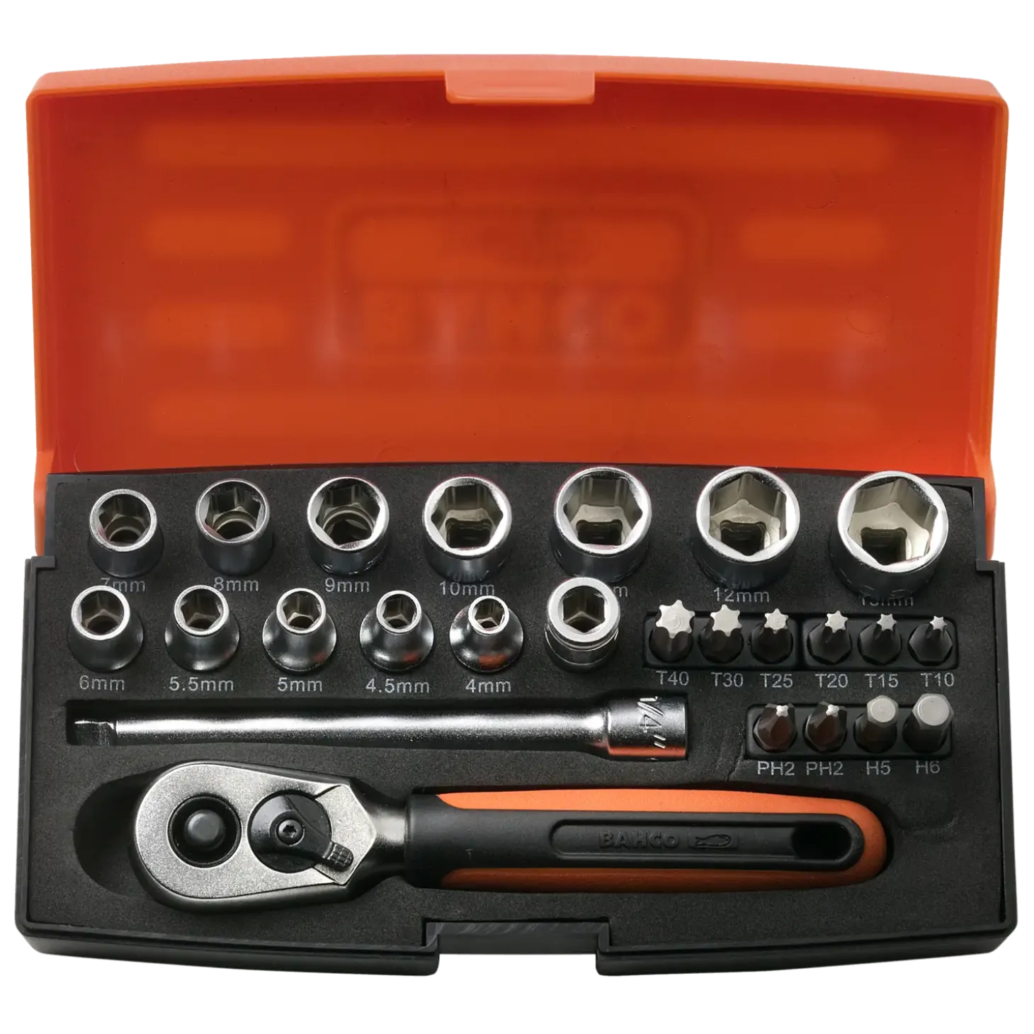 Bahco SL25 topnøglesæt 1/4" - 25 dele