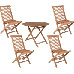 Bali havemøbelsæt med bord og 4 stole teak