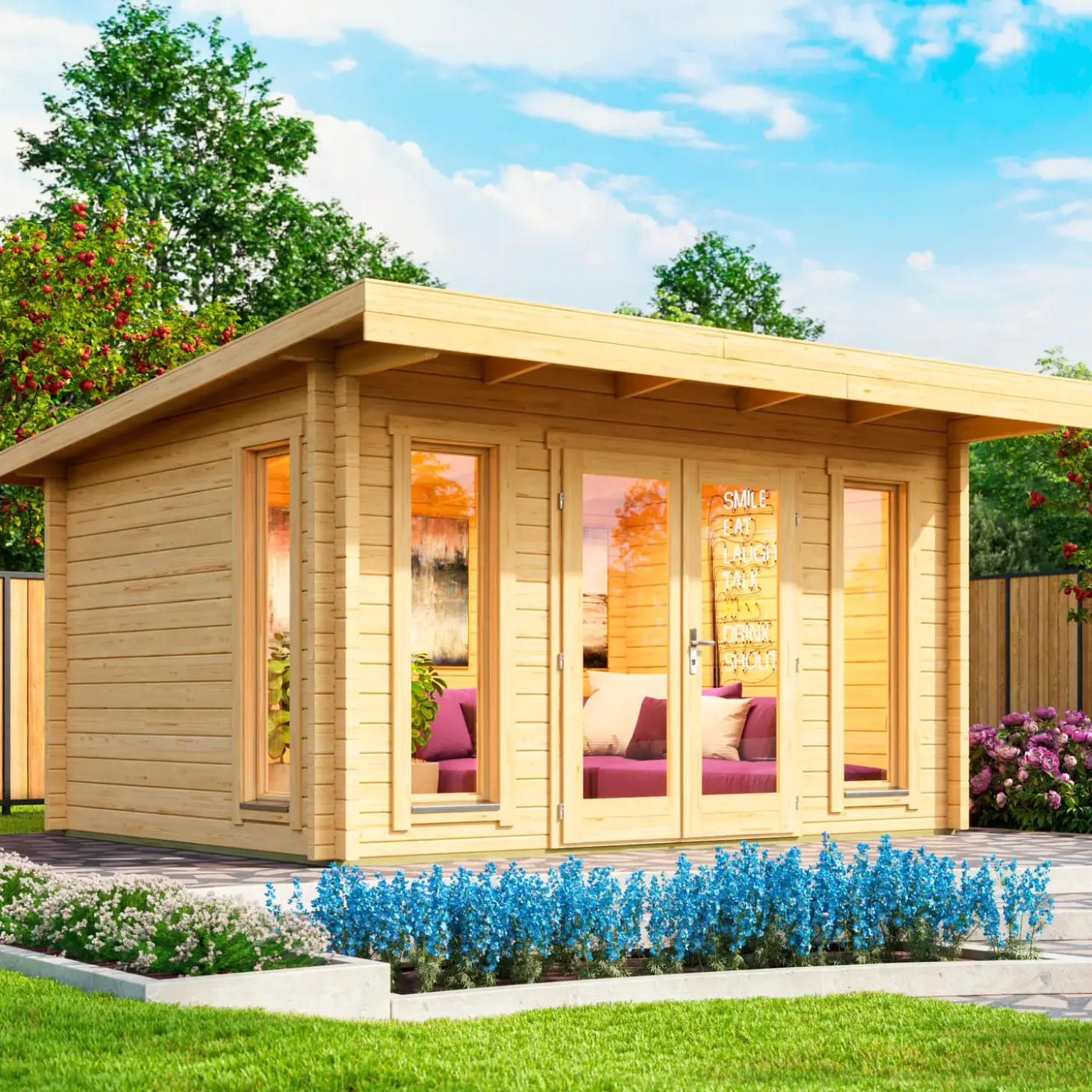 Barbados medium hytte med dobbeltdør og høje vinduer 11,36 m²