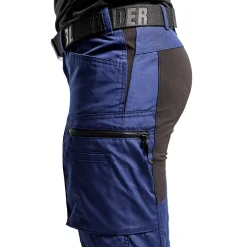 Blåklæder dame service bukser med stretch marineblå/sort str. C48
