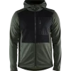 Blåklæder hættetrøje Full Zip efterårsgrøn/sort str. XL