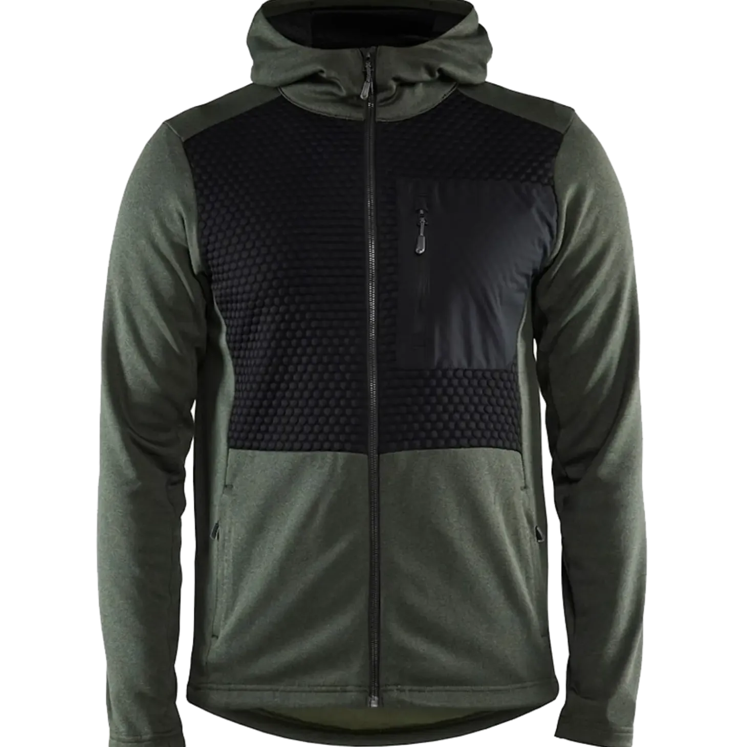 Blåklæder hættetrøje Full Zip efterårsgrøn/sort str. XL