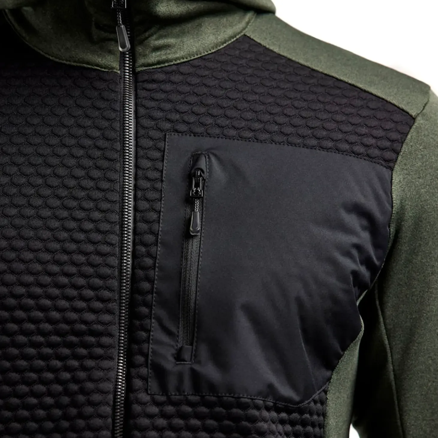 Blåklæder hættetrøje Full Zip efterårsgrøn/sort str. XL