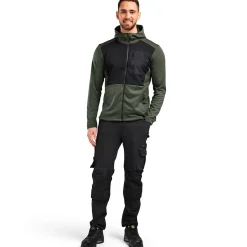 Blåklæder hættetrøje Full Zip efterårsgrøn/sort str. XL