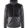 Blåklæder hættetrøje Full Zip sortmeleret str. 2XL