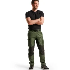 Blåklæder service bukser med stretch army grøn/sort str. C50