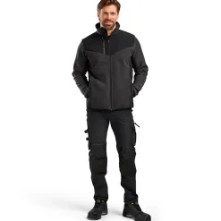 Blåklæder strikket softshell jakke antracit grå/sort str. XL