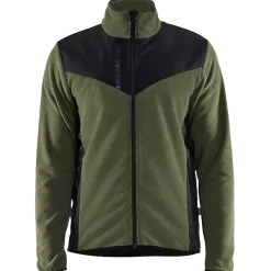 Blåklæder strikket softshell jakke efterårsgrøn/sort str.M