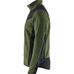Blåklæder strikket softshell jakke efterårsgrøn/sort str.M