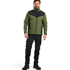 Blåklæder strikket softshell jakke efterårsgrøn/sort str.M