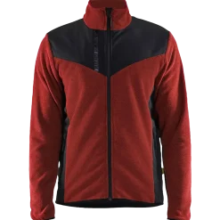 Blåklæder strikket softshell jakke brændt rød/sort str. XL