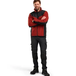 Blåklæder strikket softshell jakke brændt rød/sort str. XL