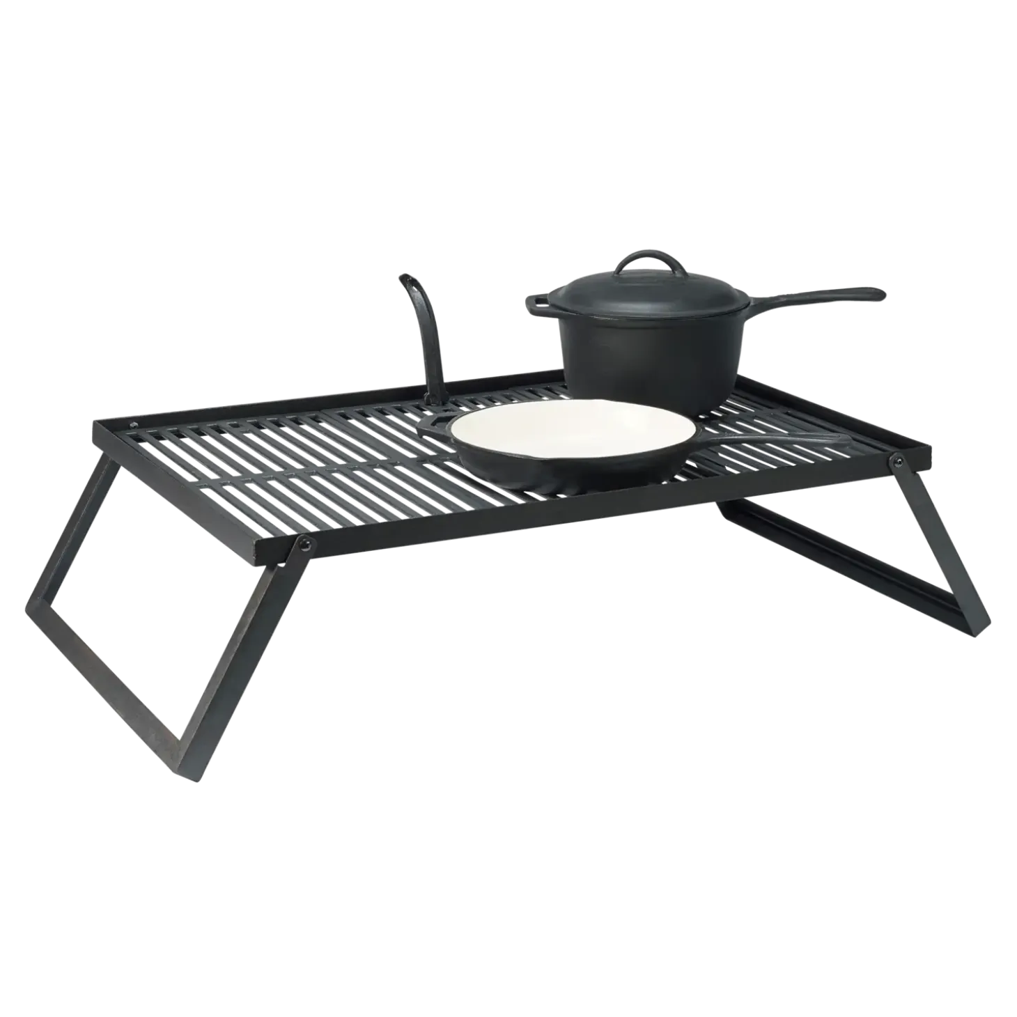 Bon-fire bålgrill m. riste i støbejern/foldb. ben