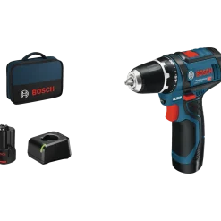 Bosch GSR 12V-15 akku bore-skruemaskine 2 x 2,0 Ah batterier og lader