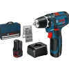 Bosch GSR 12V-15 bore/-skruemaskinesæt 2x2Ah batteri/lader/taske/borsæt