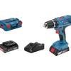 Bosch GSR 18V-21 bore/skruemaskine 2x2,0 Ah akku i L-BOXX