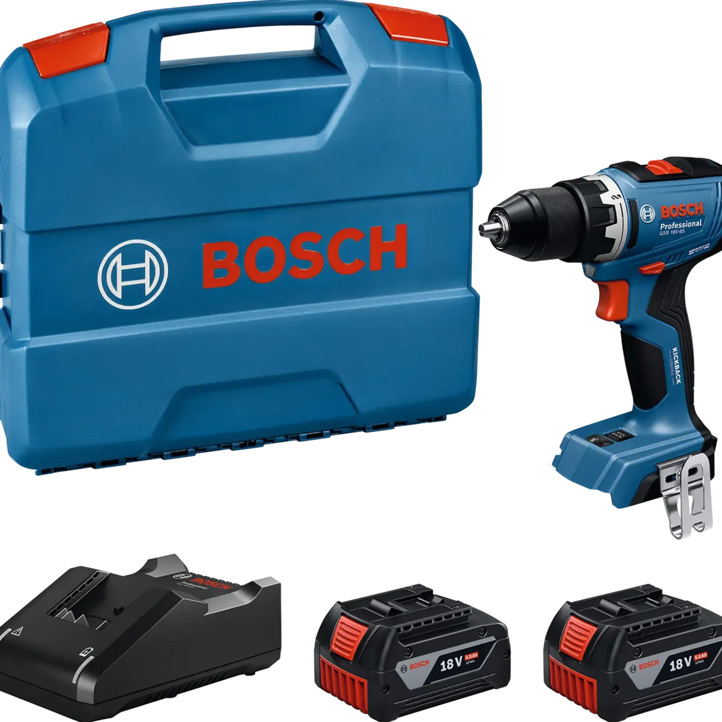 Bosch GSR 18V-65 Professional bore-/skruemaskine 2x5Ah i L-BOXX