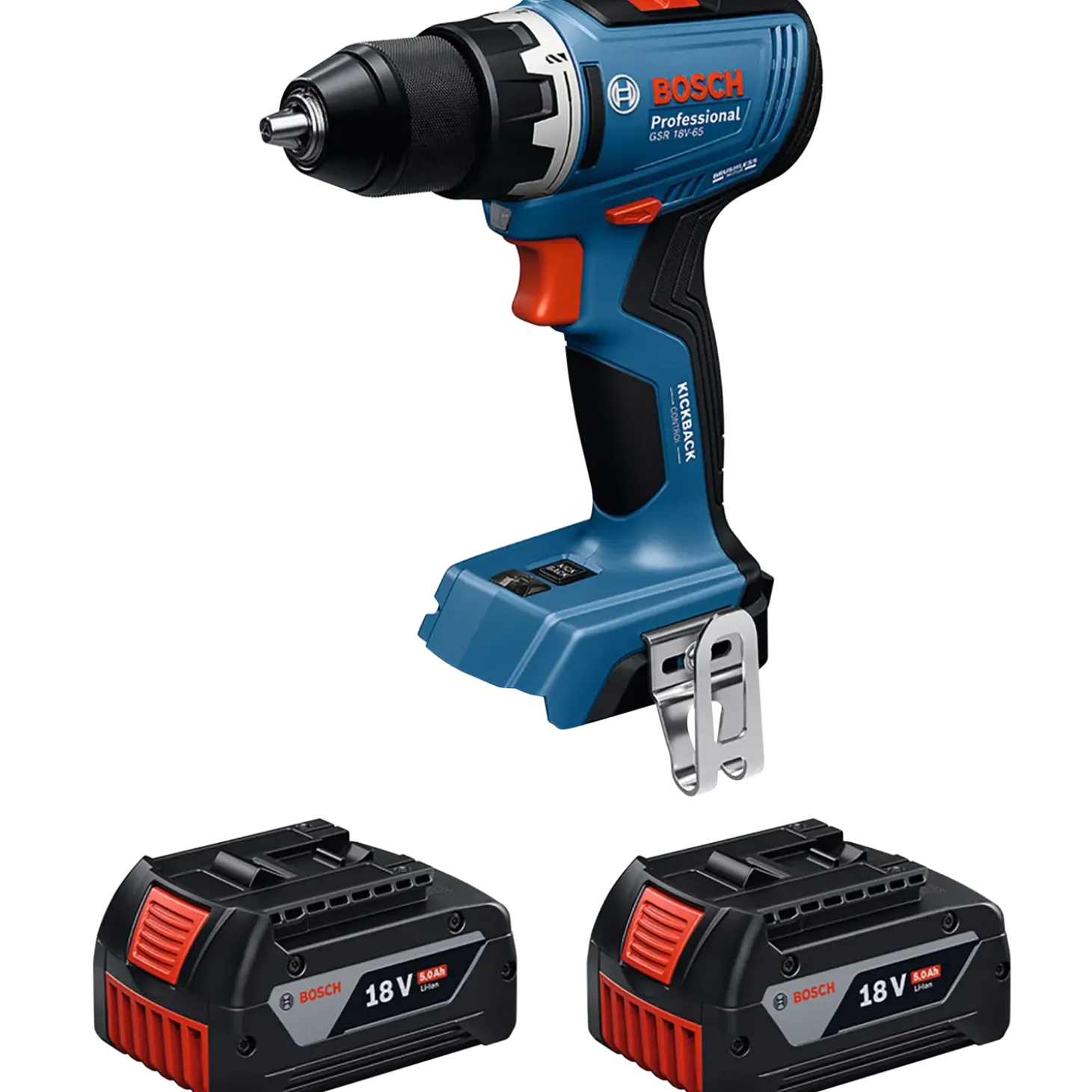 Bosch GSR 18V-65 Professional bore-/skruemaskine 2x5Ah i L-BOXX