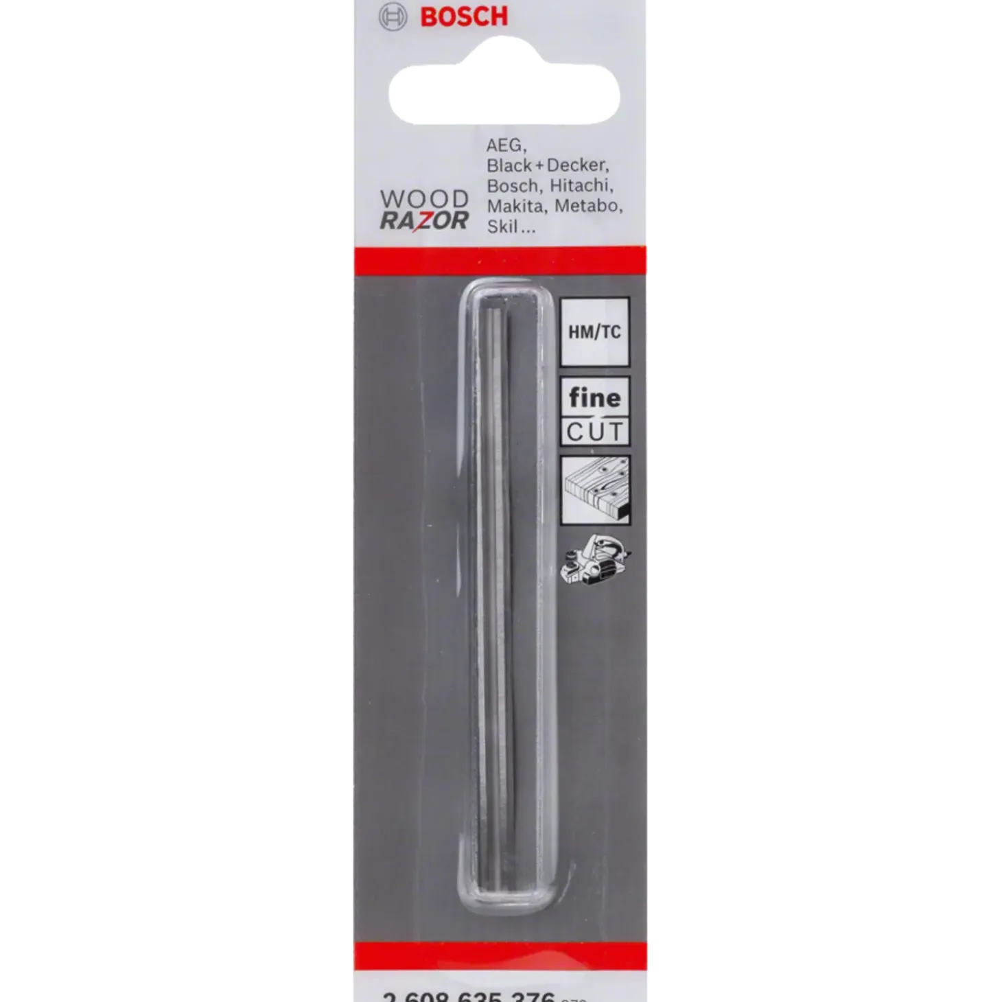 Bosch Høvlejern 82 mm, skarp, lige, hårdmetal, 40 °