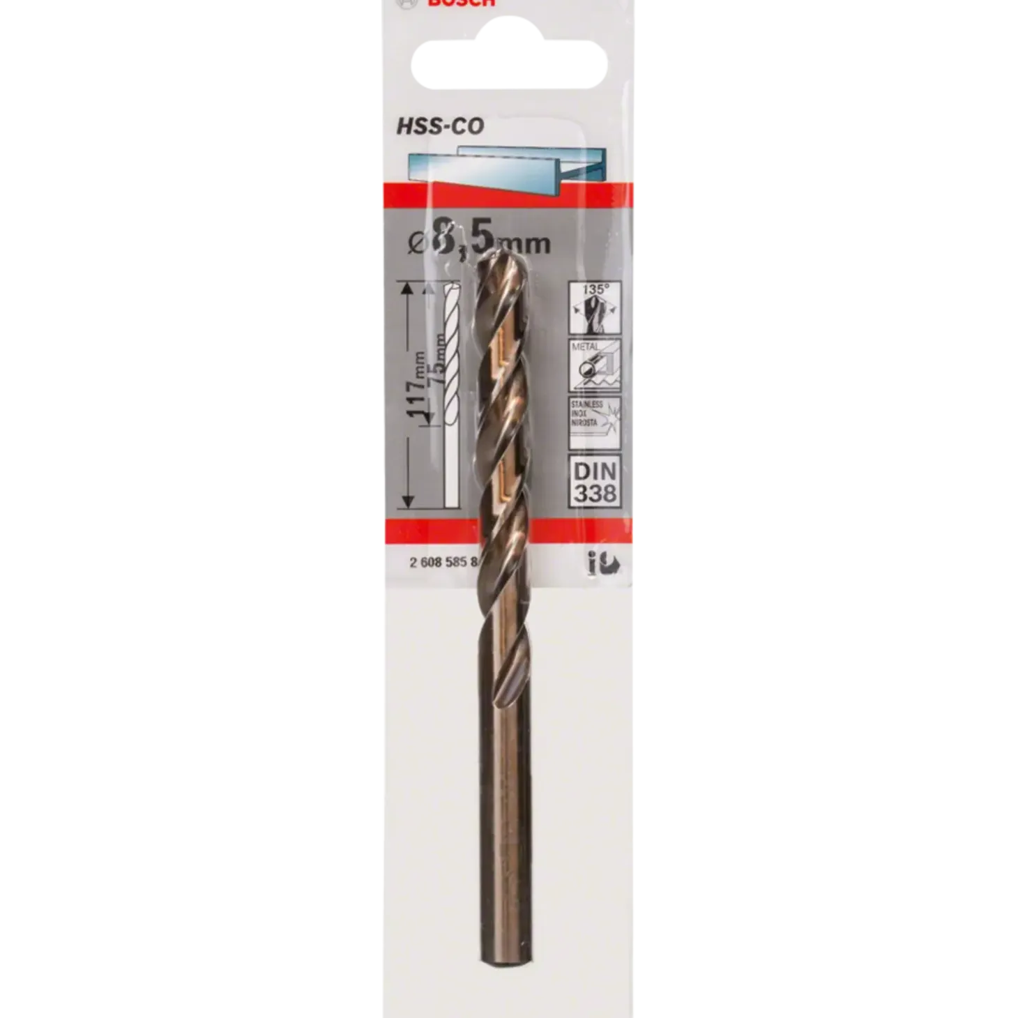 Bosch Metalbor HSS-Co, DIN 338 2x49 mm