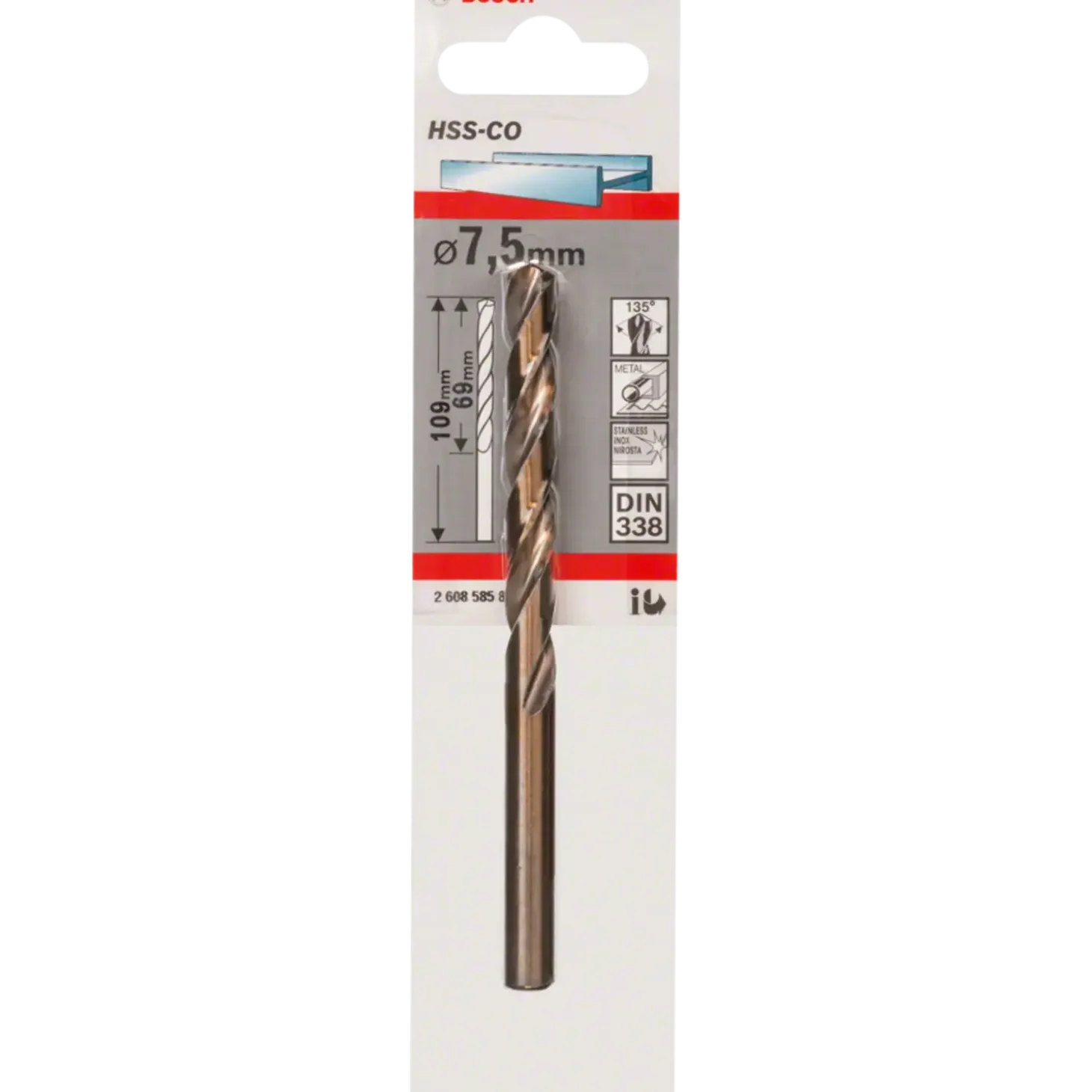 Bosch Metalbor HSS-Co, DIN 338 2x49 mm