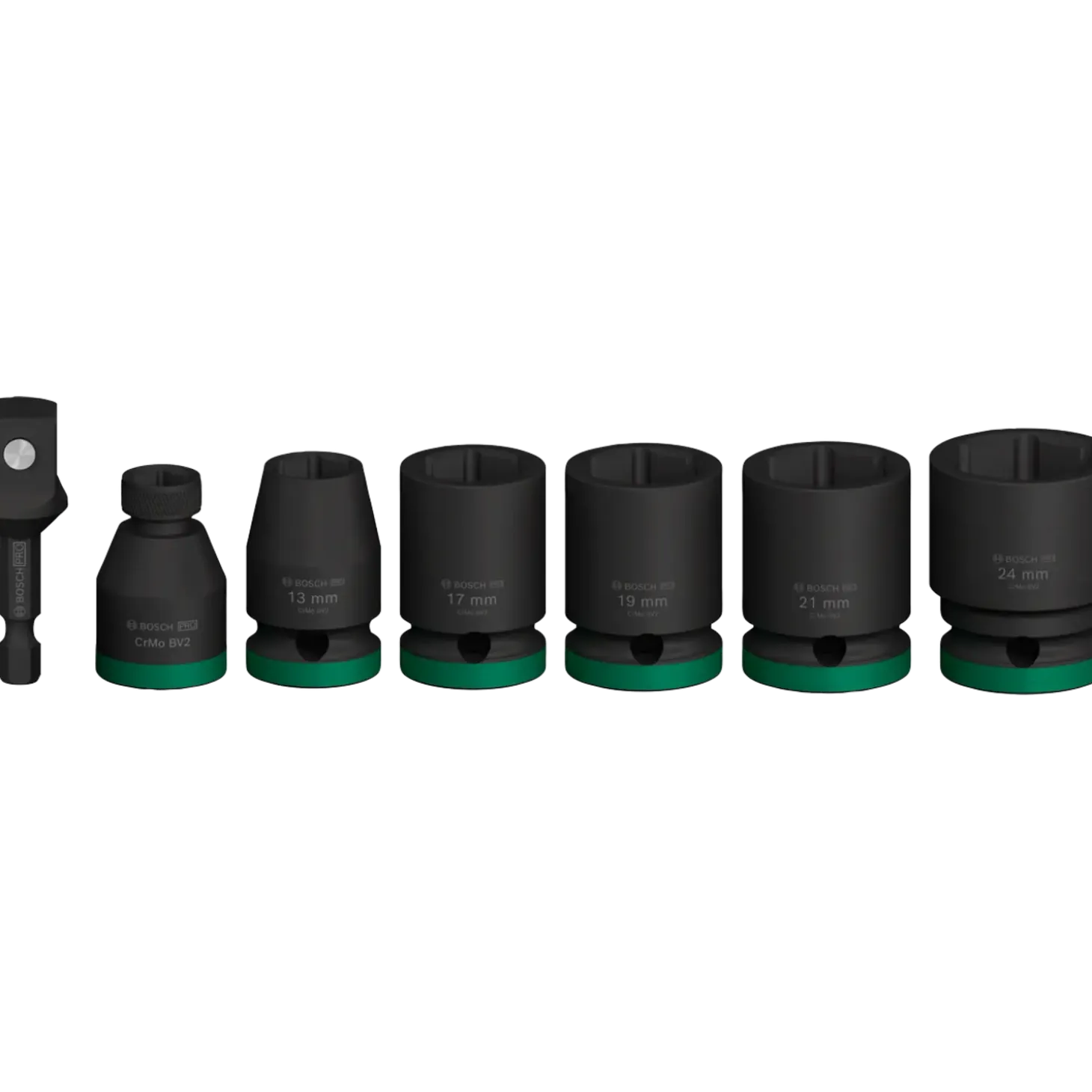 Bosch PRO Impact Socket Set med adapter, 1/2", standard, 7 stk.