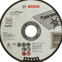 Bosch PRO Stainless Steel and Metal limet skæreskive i rustfrit stål og metal, 125 x 0,8 x 22,23 mm, lige