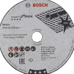 Bosch PRO Stainless Steel and Metal limet skæreskive i rustfrit stål og metal, 76 x 1 x 10 mm