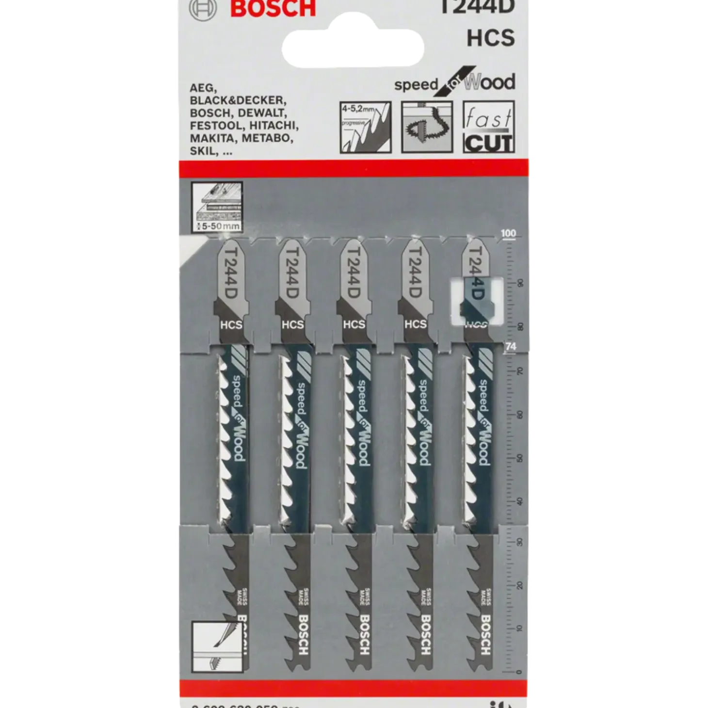 Bosch Stiksavklinge T 244 D 100 mm