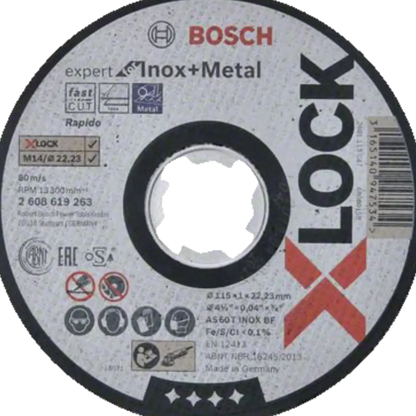 Bosch X-Lock Expert Inox og Metal skæreskive lige 115x1 mm