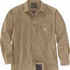 Carhartt canvas fleece foret skjortejakke dark khaki str. S
