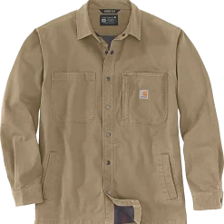 Carhartt canvas fleece foret skjortejakke dark khaki str. S