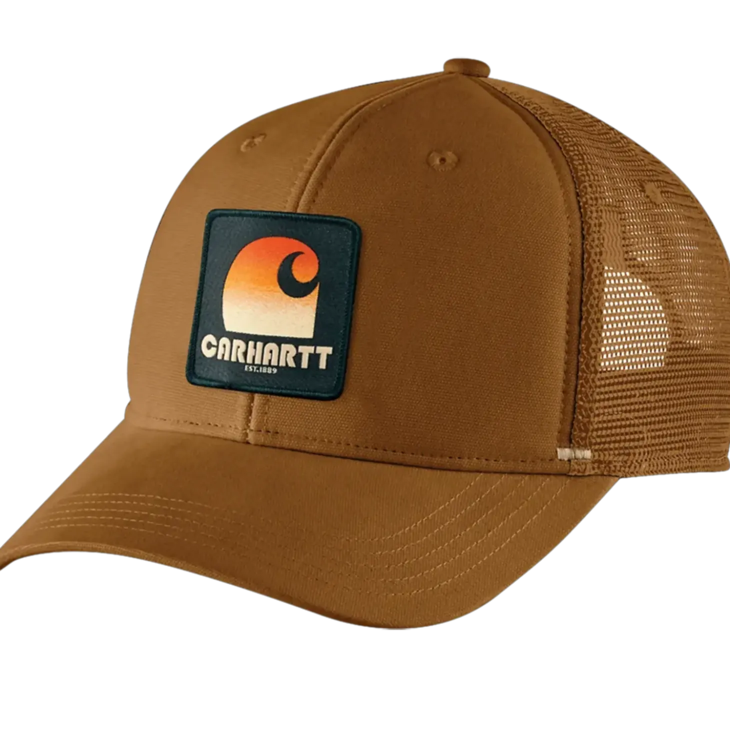 Carhartt canvas mesh back C patch kasket brun onesize