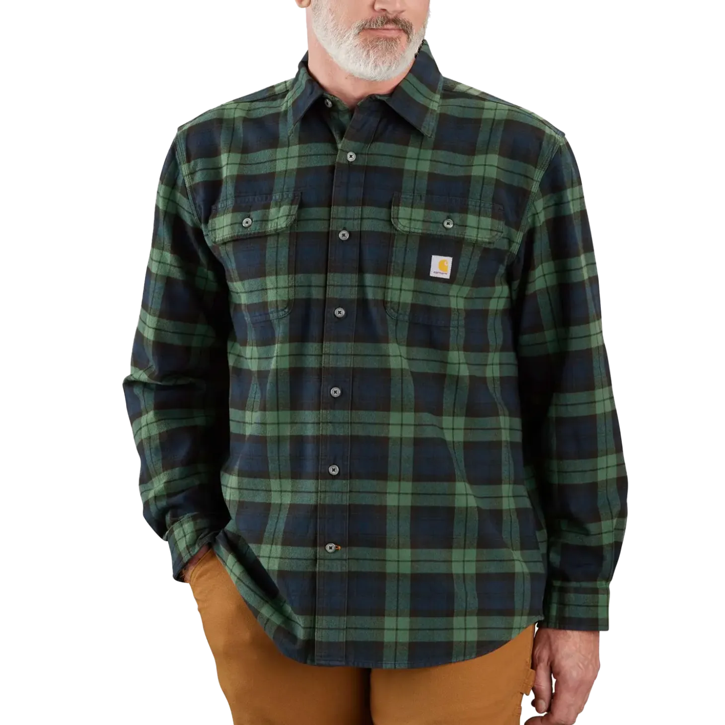 Carhartt Flannel L/S plaid skjorte grøn str. XL