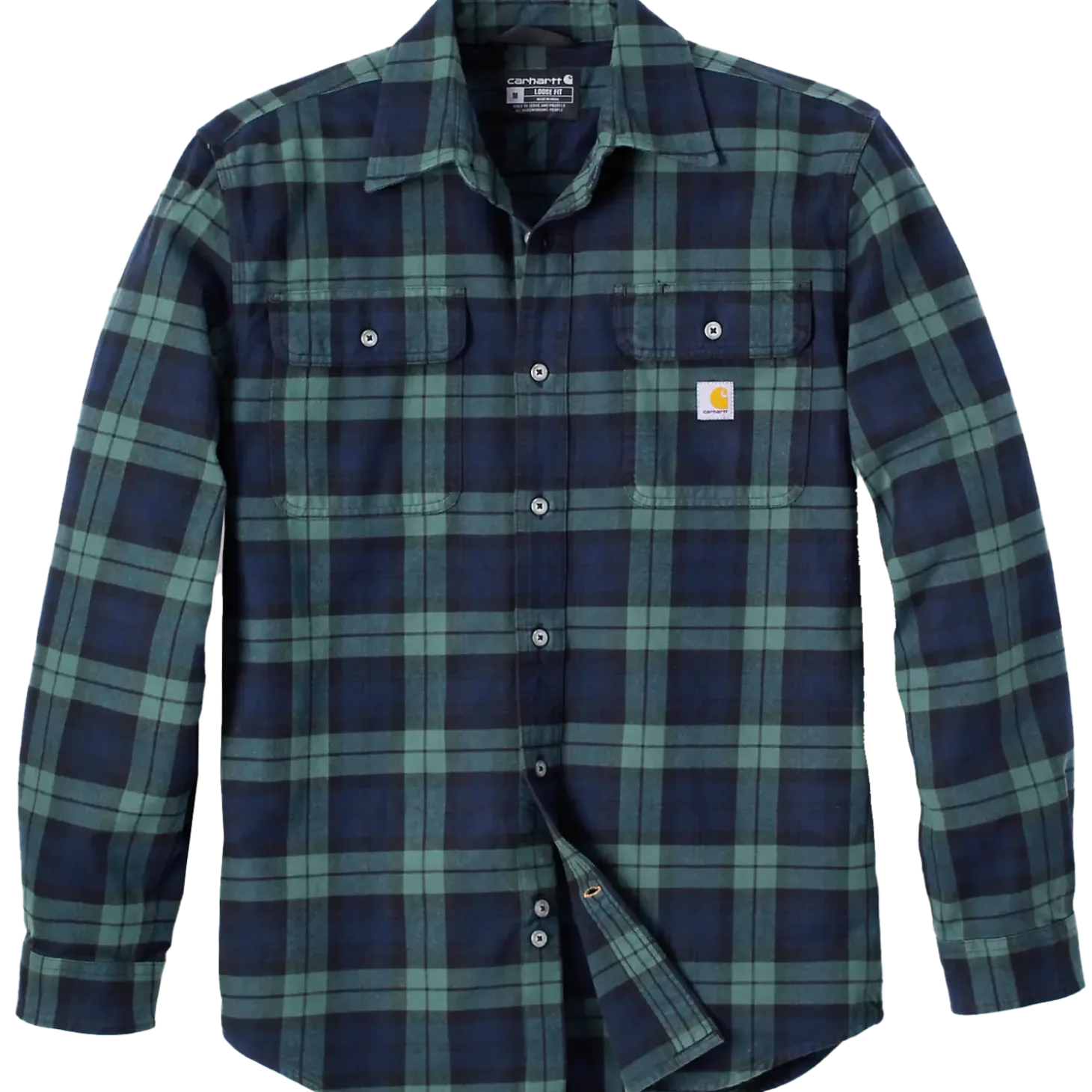 Carhartt Flannel L/S plaid skjorte grøn str. XL