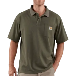 Carhartt poloshirt kortærmet herre moss green str. L