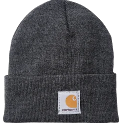 Carhartt strikhue med logo mørke grå