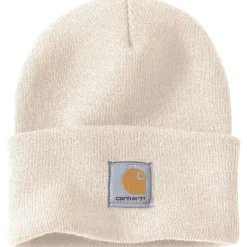 Carhartt strikhue med logo winter white