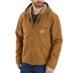 Carhartt washed duck sherpa lined jakke brun str. XL