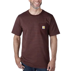 Charhartt relaxed S/S pocket stripe t-shirt rød str. XL