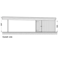 Christian dobbelt carport med redskabsrum 836x630 cm - UDEN TAG