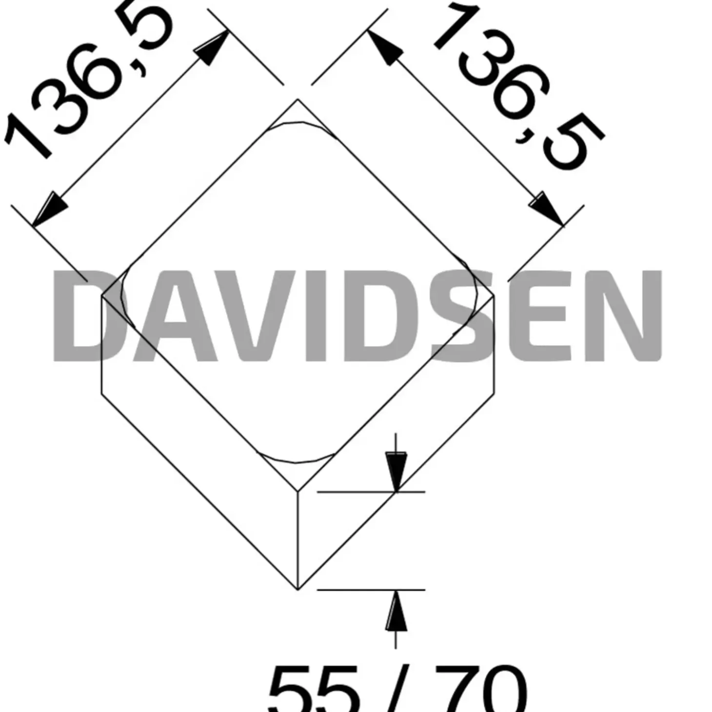 5 cm koks hjertingsten 2/3 sten 14x14x5 cm 51 stk/m²